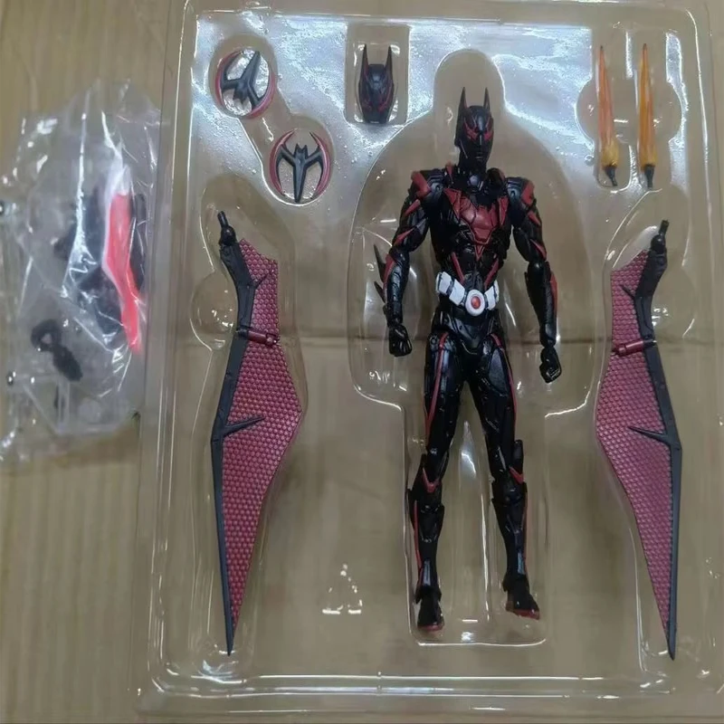 在庫ありホットニュー-revoltech-山口バットマンビヨンドアニメザフューチャーバットマンレッドブラック-ver-可動翼アクションフィギュアモデルおもちゃ
