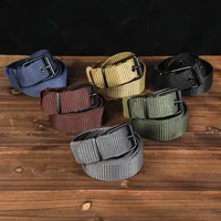 1pc Mens Durable Nylon Canvas Belt - Heavy-Duty Tactical Work Belt with Stylish Quick-Release Prong Buckle for Everyday Wear