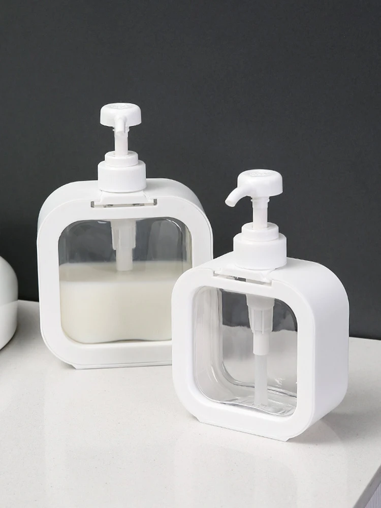 1/2 Stück Seifenspenderflasche mit großer Kapazität, transparente, sichtbare Kunststoff-Pressflasche, geeignet für Reisen, Küche, Badezimmer – Detail 10