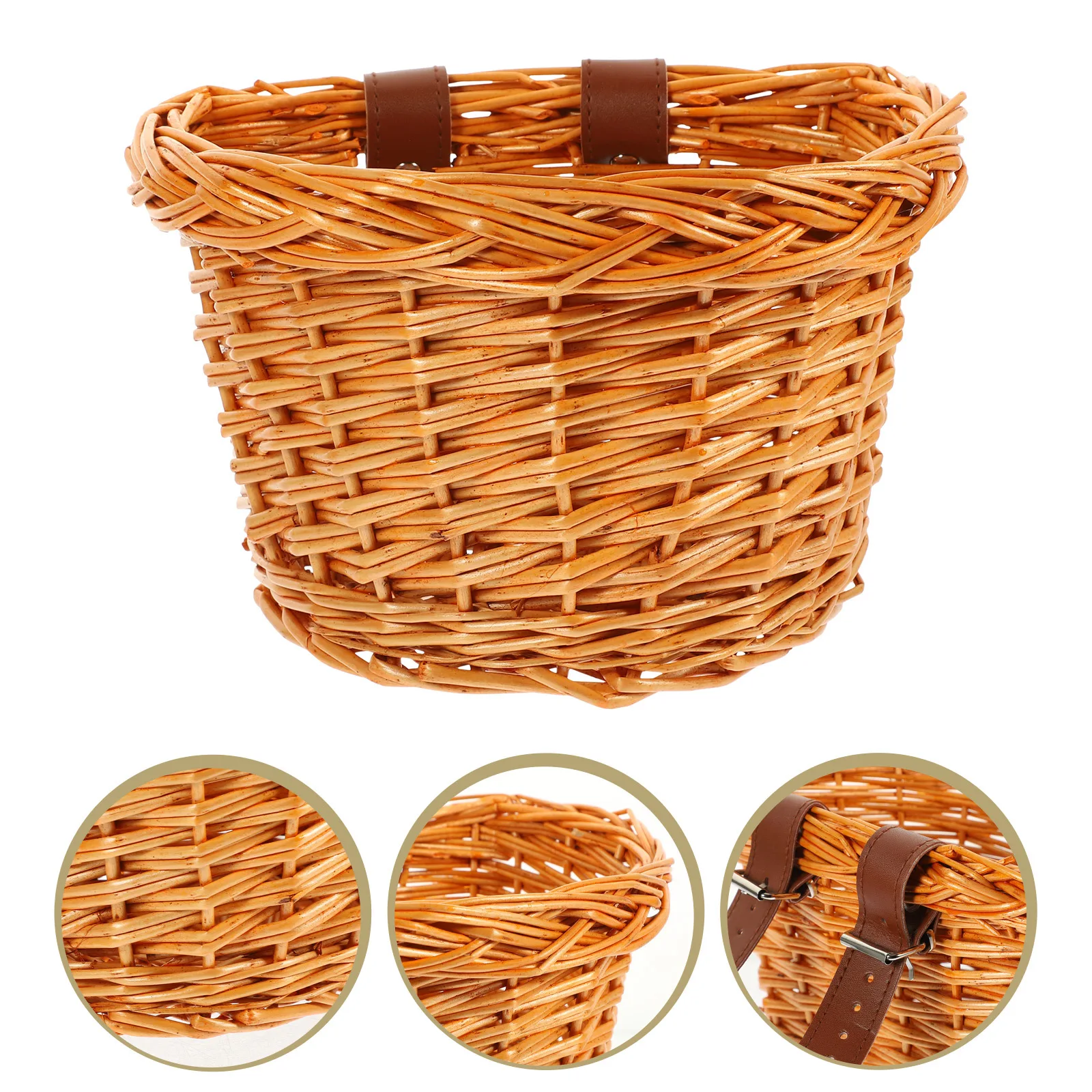 

Handmade Natural Wick Woven Bike Storage Container Belt Color Random Easy Attach Sturdy Heavy Duty Outdoor Cycling