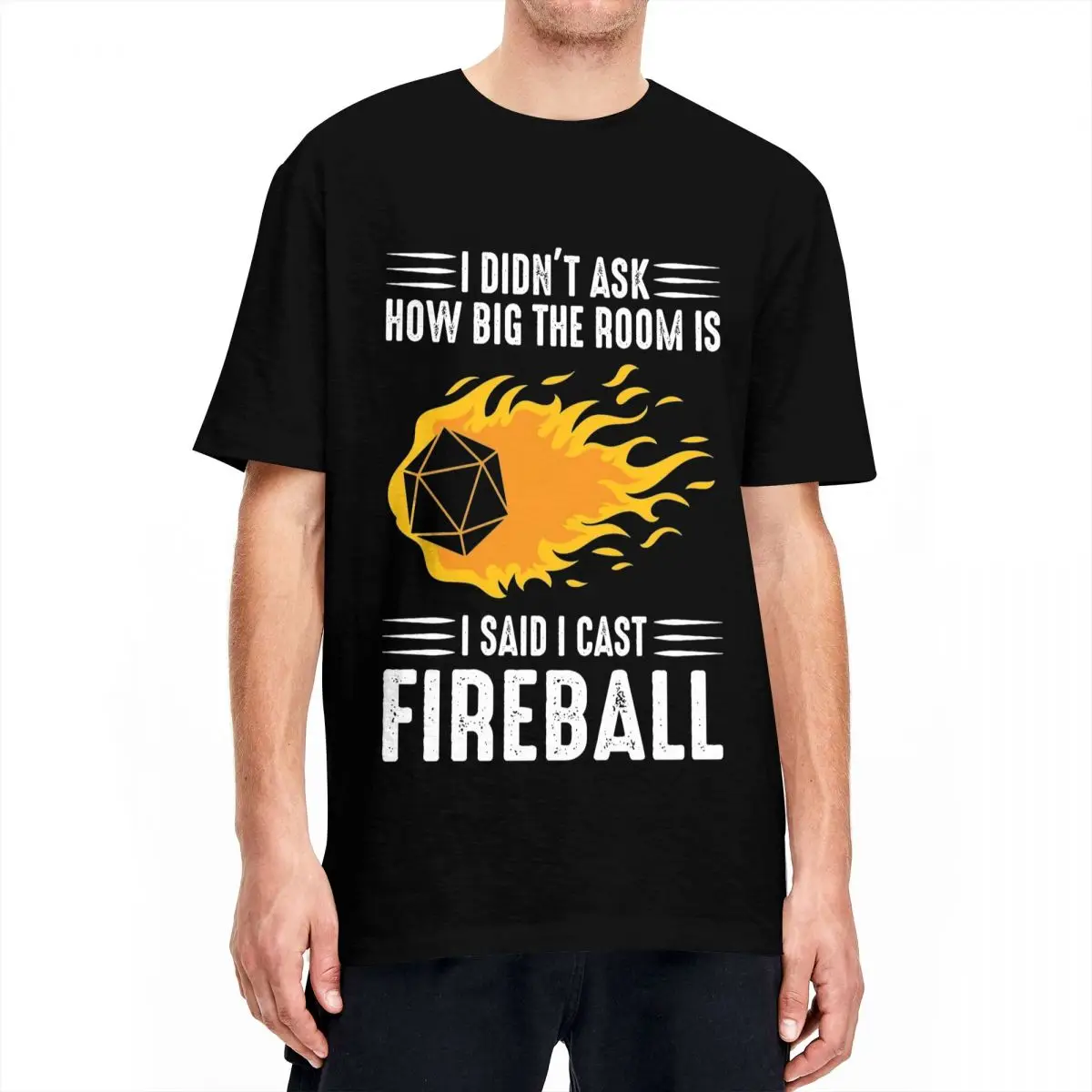 I Cast Fireball Wizard Sorcerer DM Gift TTRPG T-Shirt Leisure T Shirts Short-Sleeve Y2K Fun Tops 100 Cotton Plus Size Clothing