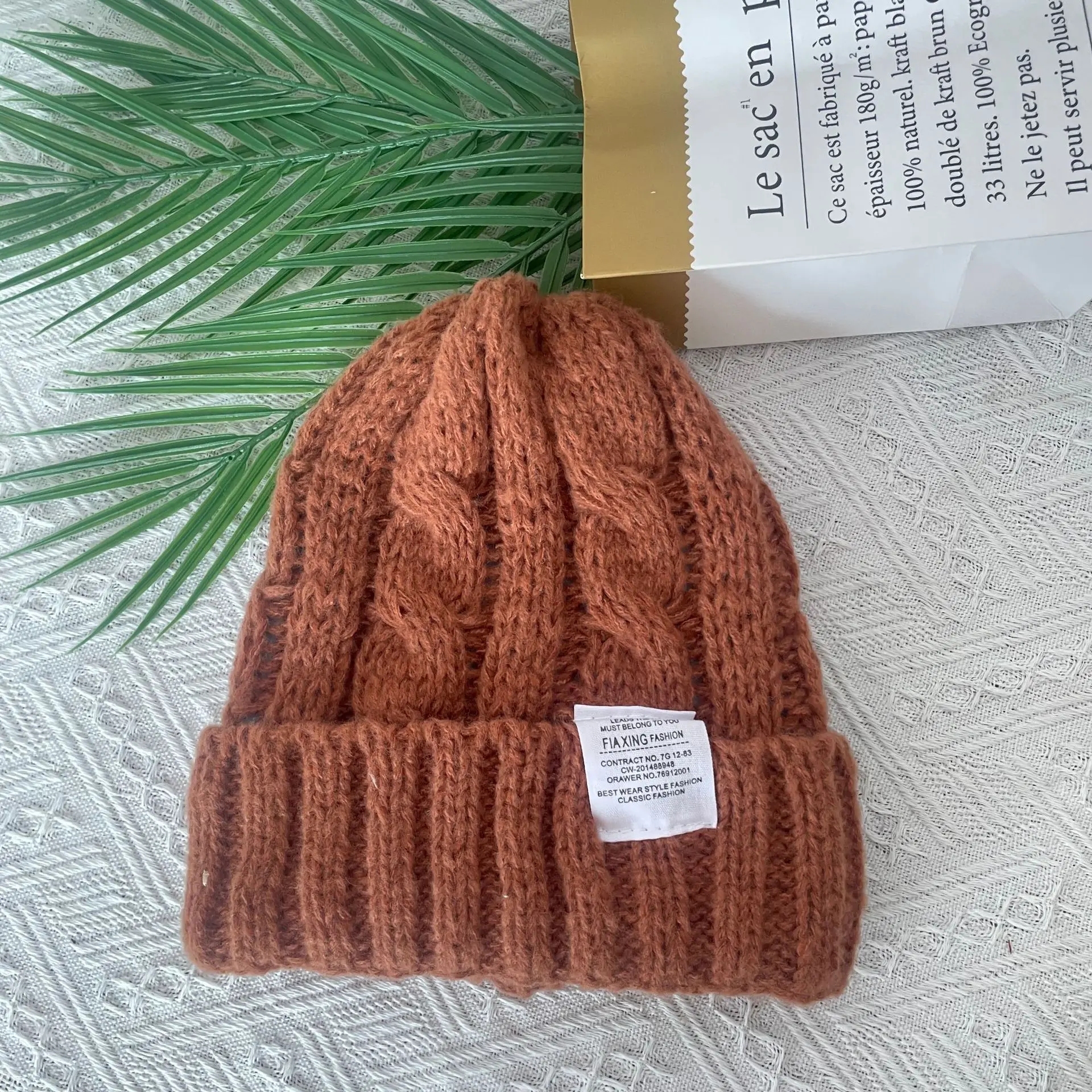 

2025 Headwear Head Cap Hugger Toque Stocking Watch Twisted Fabric Knitted Hat Outdoor Pile candy-colored Knitted 7M34