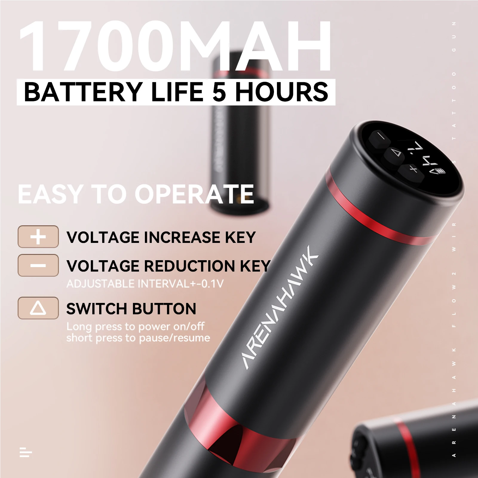 Macchina per tatuaggi, penna rotativa ricaricabile Dragonhawk Flow 2 per trucco e arte permanenti