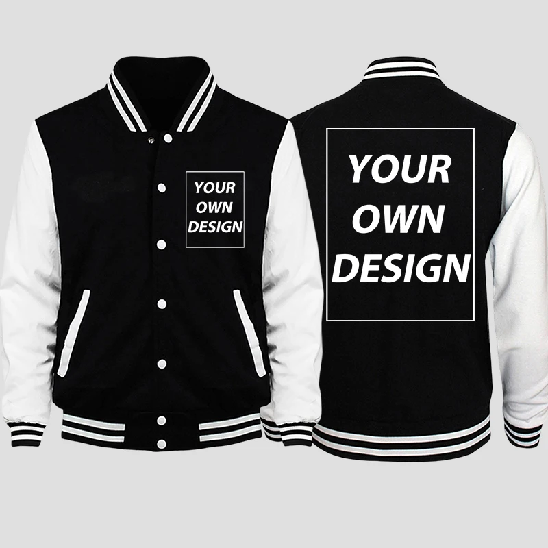 S-5XL Oversized Man Baseball Jersey Custom Logo Graphics High street Loose Jackets Fashion Casual Sportswears Simple Sport Coat