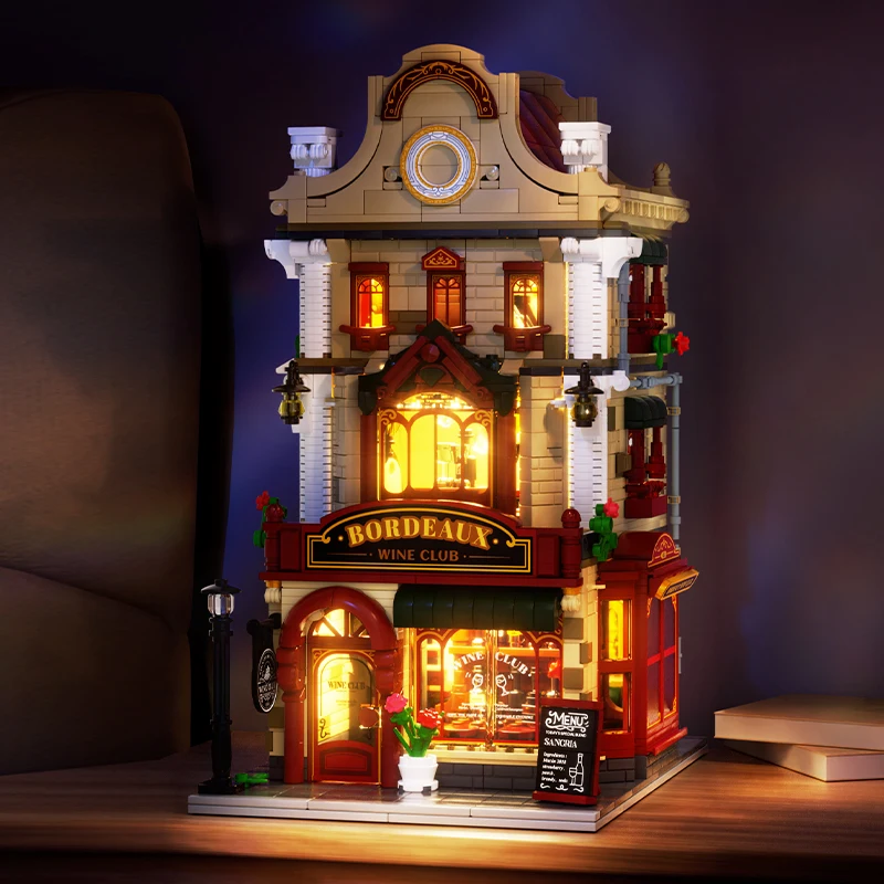 Weekit Medieval Bordeaux Tavern Building Block European City Street Scene Western Town Tavern Shop Brick Toy Adult Gift