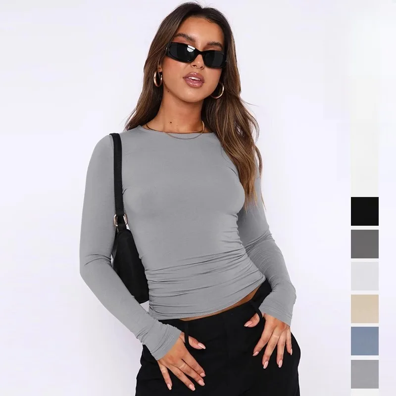 

Tight Casual Long Sleeve Bottom Shirt Outer Sports T-Shirt