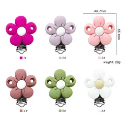 1pcs flower Silicone clip Silicone Baby DIY Pacifier Chain Clips Toy Jewelry Accessories