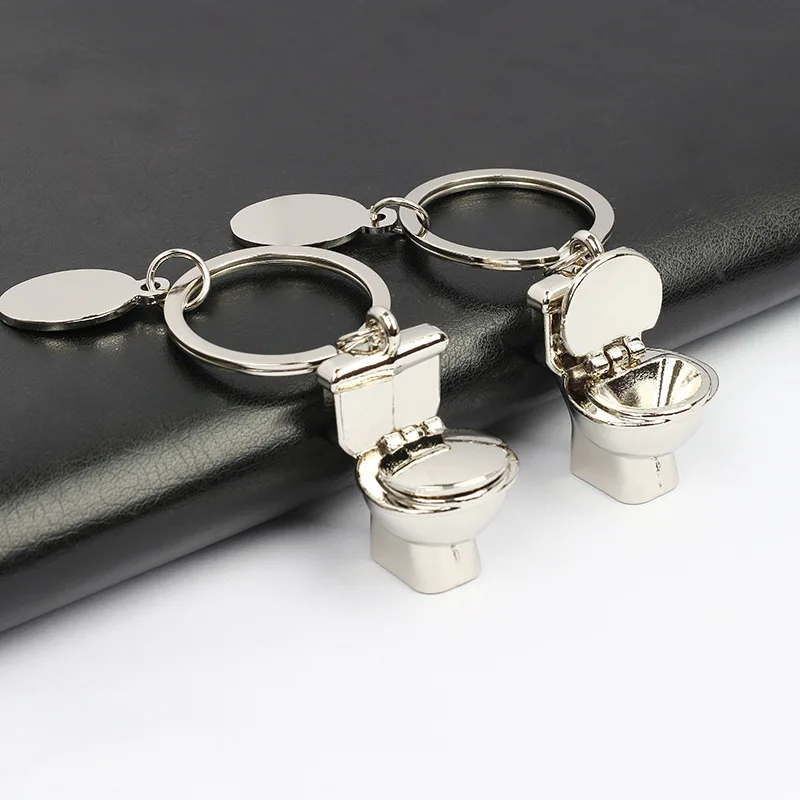 Creative Novelty Trinket Mini Cute Toilet Keychain  Color Friend Funny Gift Key Ring Cool Unique Water Closet