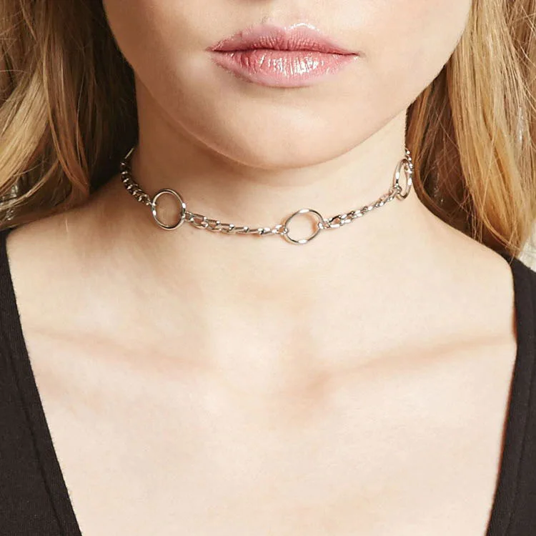 

Simple geometric circle necklace women, personalized creative accessories pendant collarbone chain