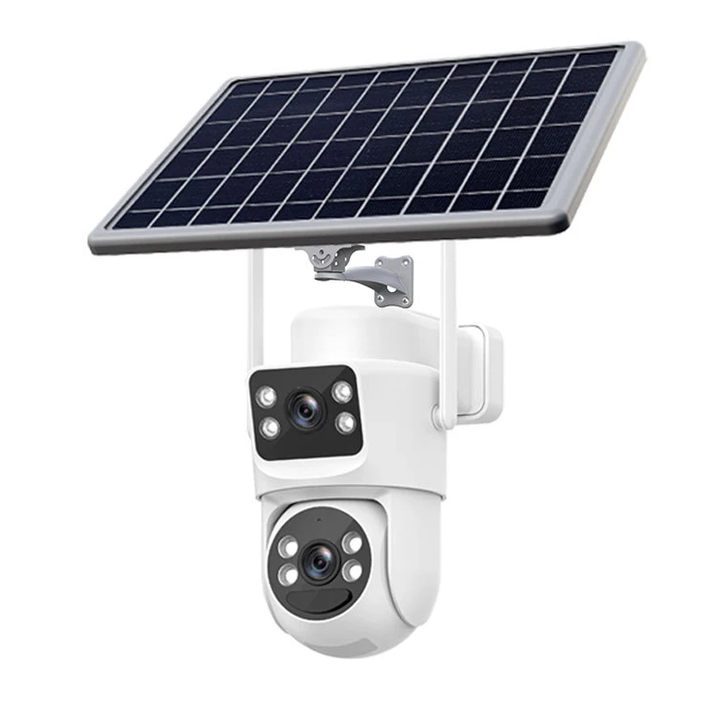 Solar powered binocular low-power 4G camera monitoring 360 degrees outdoors