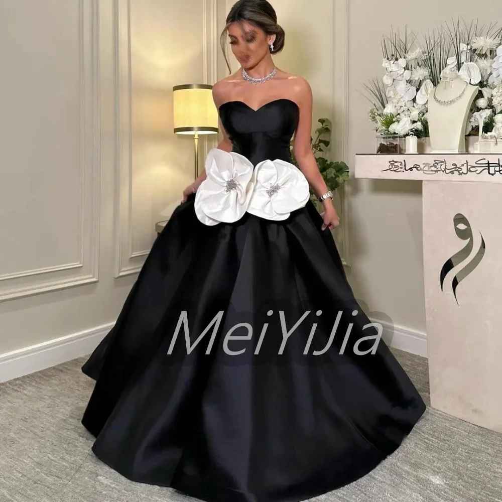 

Meiyijia Evening Dress Saudi Sleeveless Embroidered Elegant Pleated Arabia Sexy Evening Birthday Club Outfits Summer 2024