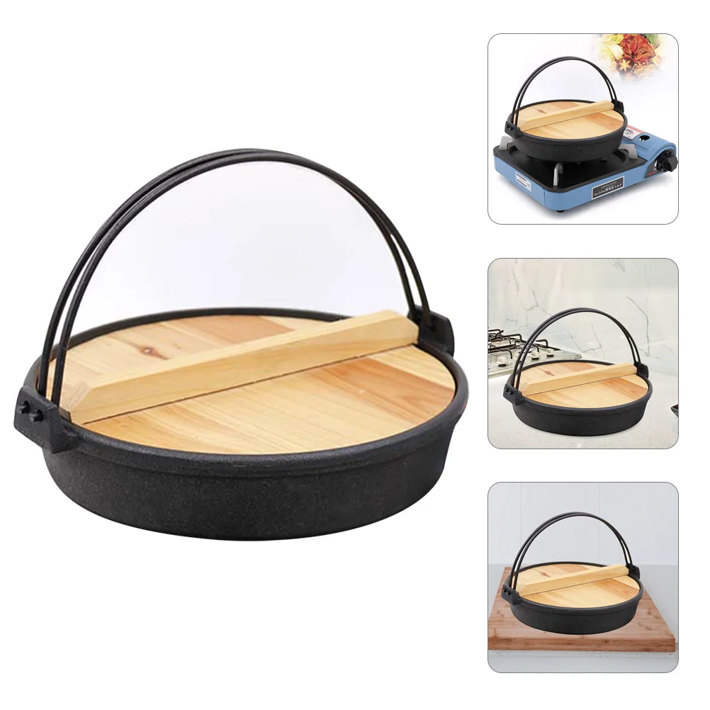 

Soup Pot Outdoor Saucepan Thicken Stew Frying Cooking Boiler Cast Iron Japanese Style Hot Non-sticky Utensil