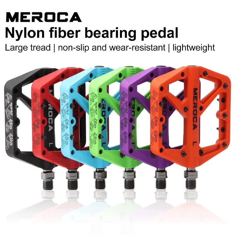 

MEROCA Nylon Pedals for Bicycle Anti-Slip Sealed Footrest Durable Mtb Pedals Cycling Footboard for BMX Road Bike Accessories