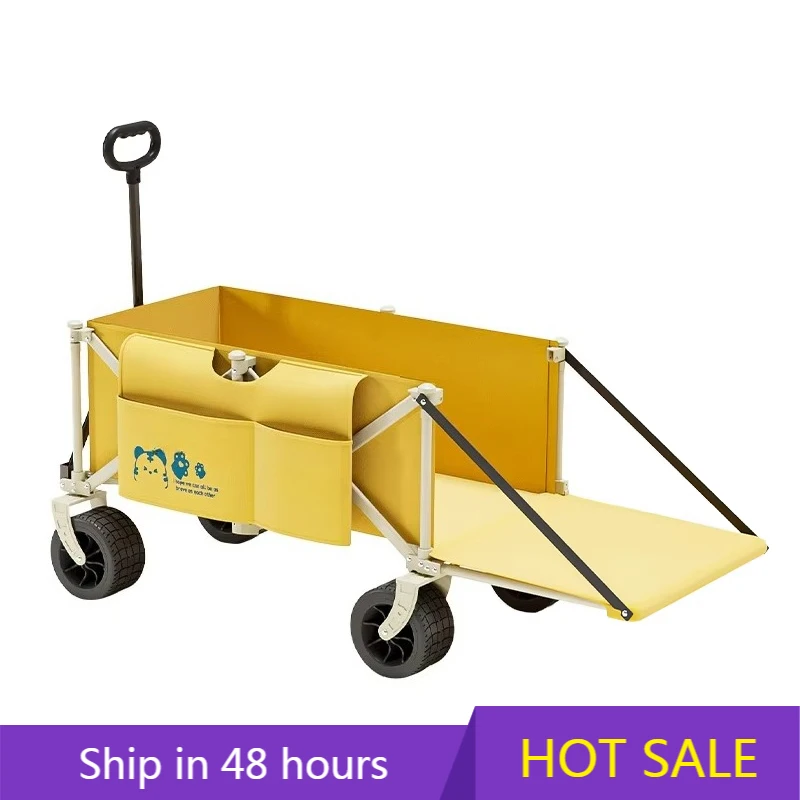 

POWER LEAP Large Capacity Four-wheel Platform Portable Folding Push Cart Storage Internet Celebrity Recommended for Camping Outd