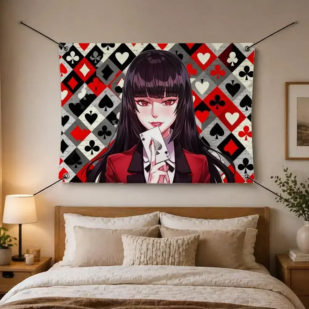 Anime Gambling Kakegurui Flags Flags are suitable for living rooms, bedrooms, bars,salons, gardens, home decor, and as gifts
