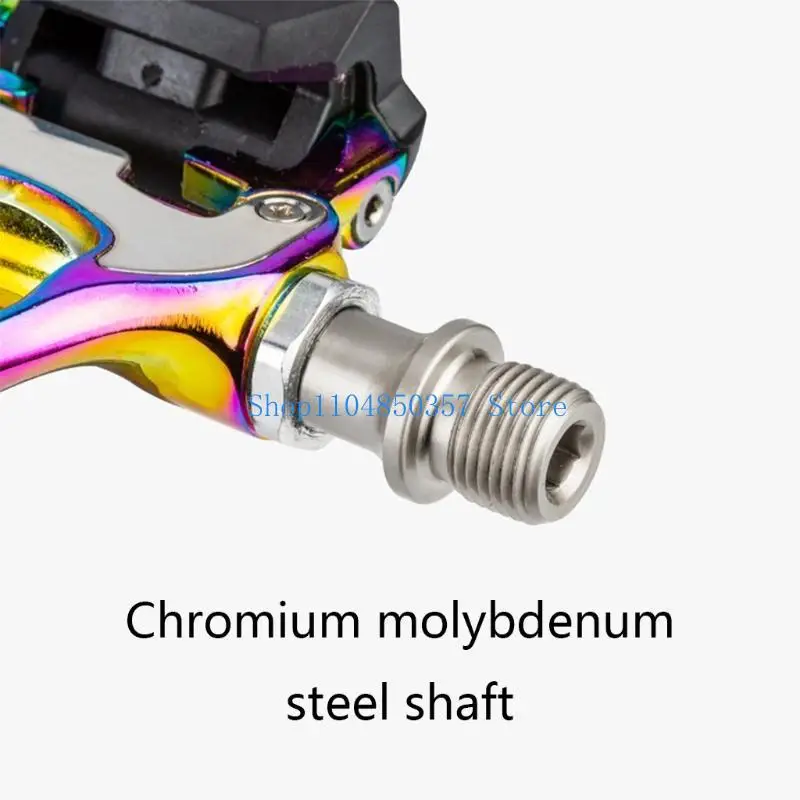 652F 1 Pair Self-Locking Pedals Mountain Road Bike SPD-SL Clipless Pedals Colorful MTB Cycling Accessory
