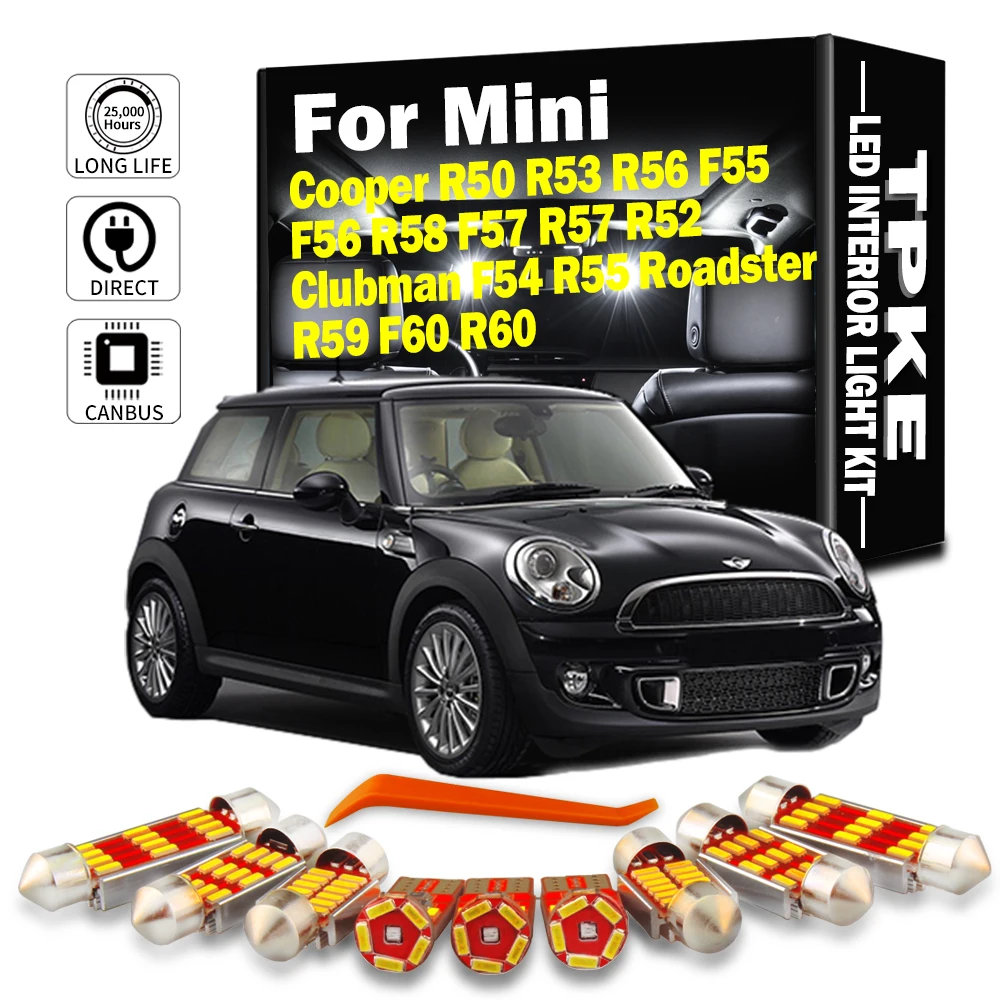 TPKE Canbus Car LED Interior Light Kit For Mini Cooper R50 R53 R56 F55 F56 R58 F57 R57 R52 Clubman F54 R55 Roadster R59 F60 R60