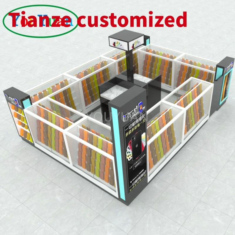 (customized)Cellphone repair shop kiosk store counter i phone mobile shop glass counter cellphone shop display table