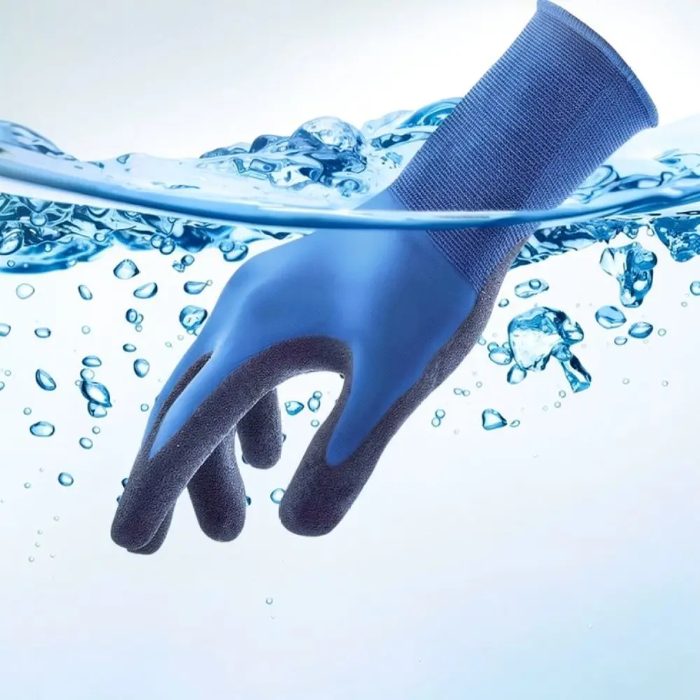 Waterproof Safety Working Gloves Thickened Fleece Lined Anti Slip Rubber Palm Thermal Gear For Cold Environment