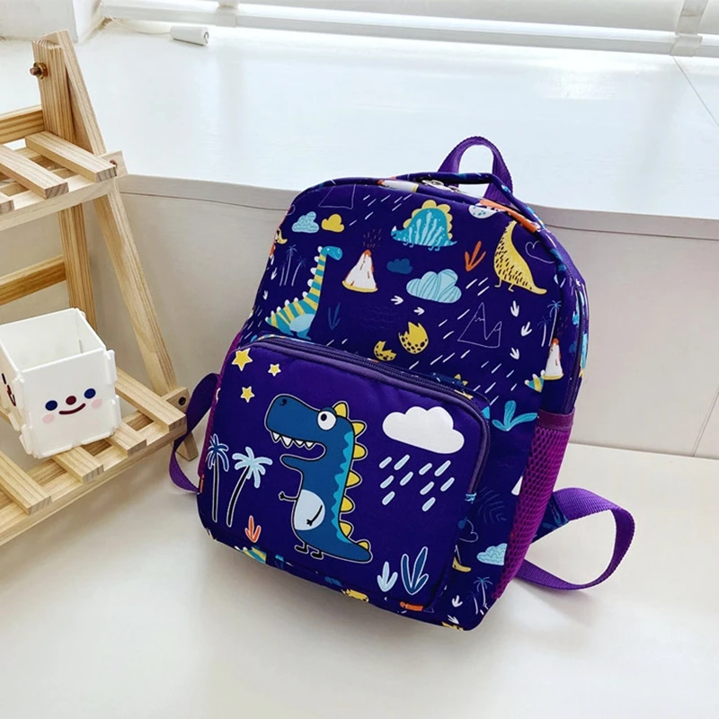 Mochila de dinosaurio para niños, morral escolar de dibujos animados, 5 colores