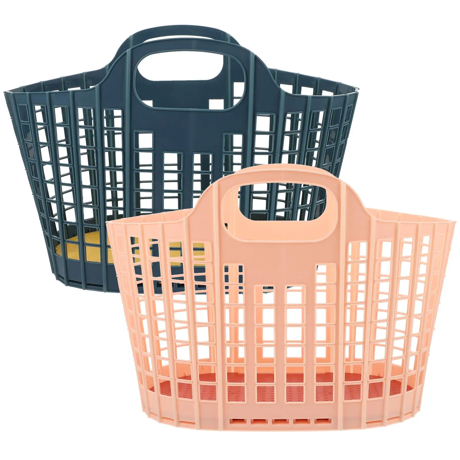 

2pcs Foldable Hand Baskets Fruit Vegetable Storage Home Hotel Desk Organizer Smooth Lightweight