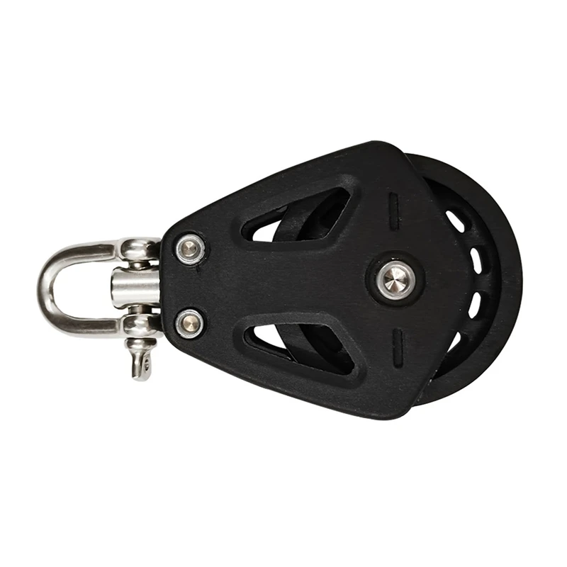 High Load Sheave Block Universal-Head Single Pulley Swivel Shackle Sailboat Plain Bearing Block Rope Runner Accessories