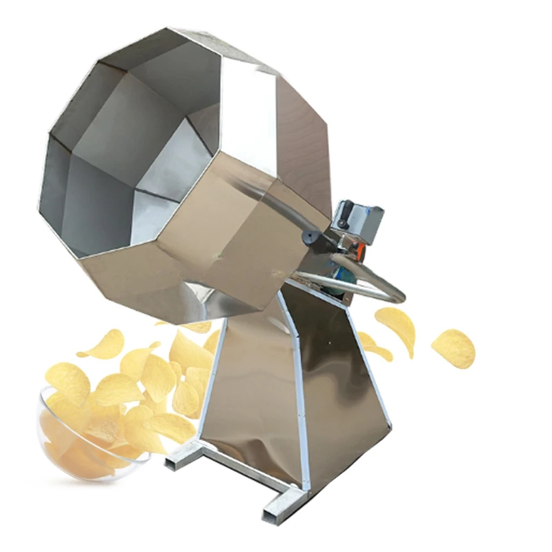 Drum Mixing Equipment Snack Food Popcorn Seasoning Coating Flavoring Machine Stainless Steel Octagonal Potato Chips Flavor Mixer