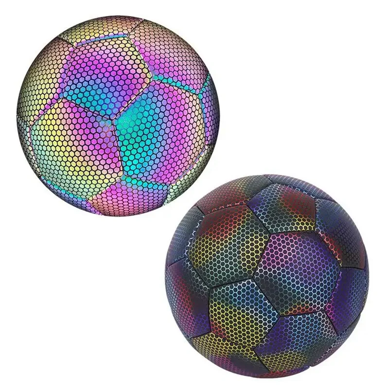 A18E-Glow In Dark Football Luminous Soccer Balls Night Glowing Reflective Footballs Outdoor Light Up Gifts For Boy