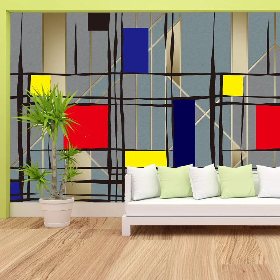 Carta da parati personalizzata alla moda stacca e incolla per carte da parati del letto del soggiorno Decorazioni per la casa Ristrutturazione Geometria Linea Sfondo TV Murales