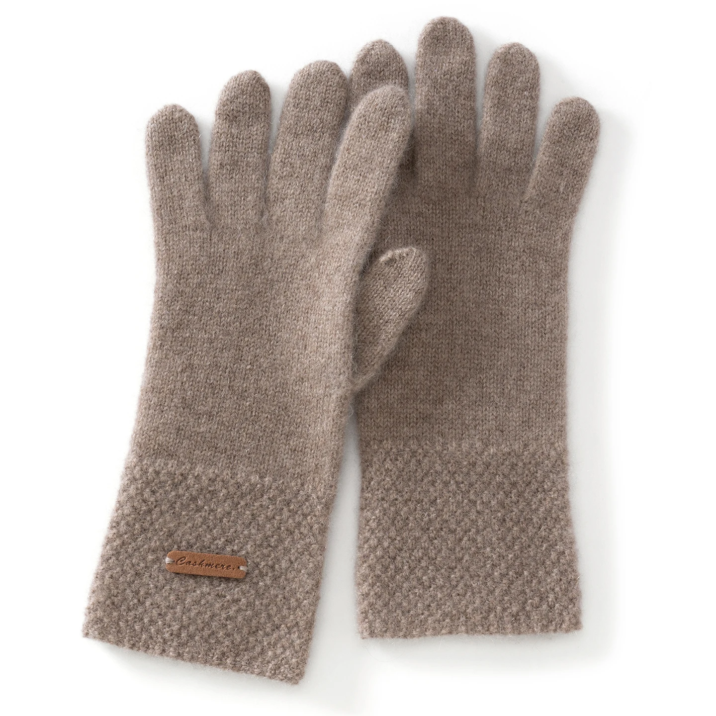 100-カシミヤ手袋女性タッチスクリーン指穴冬秋女性暖かい手首の長さの古典的なニット手袋女性ミトン