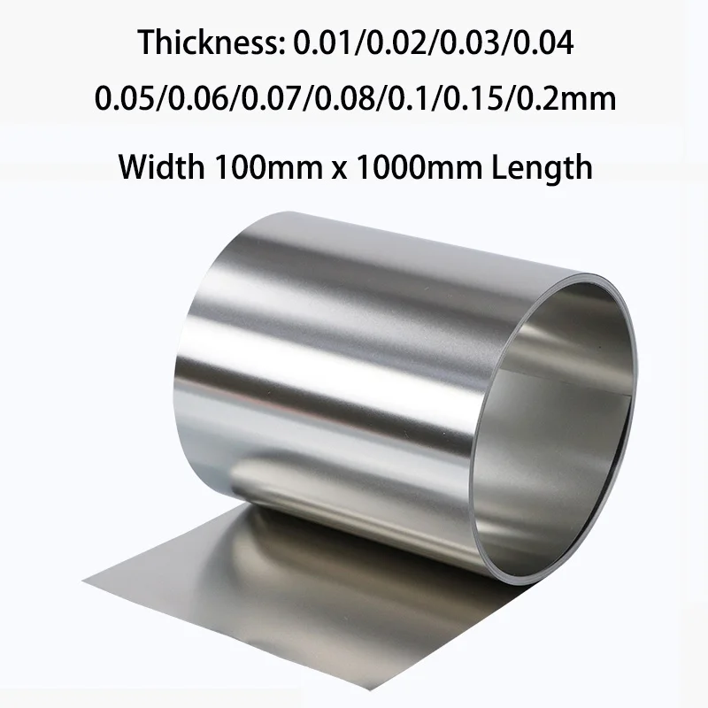 Thickness 0.01/0.02/0.03/0.04/0.06/0./8/0.1/0.2mm 304 Stainless Steel Foil Strip Sheet Thin Plate100mm Width X 1000mm Length