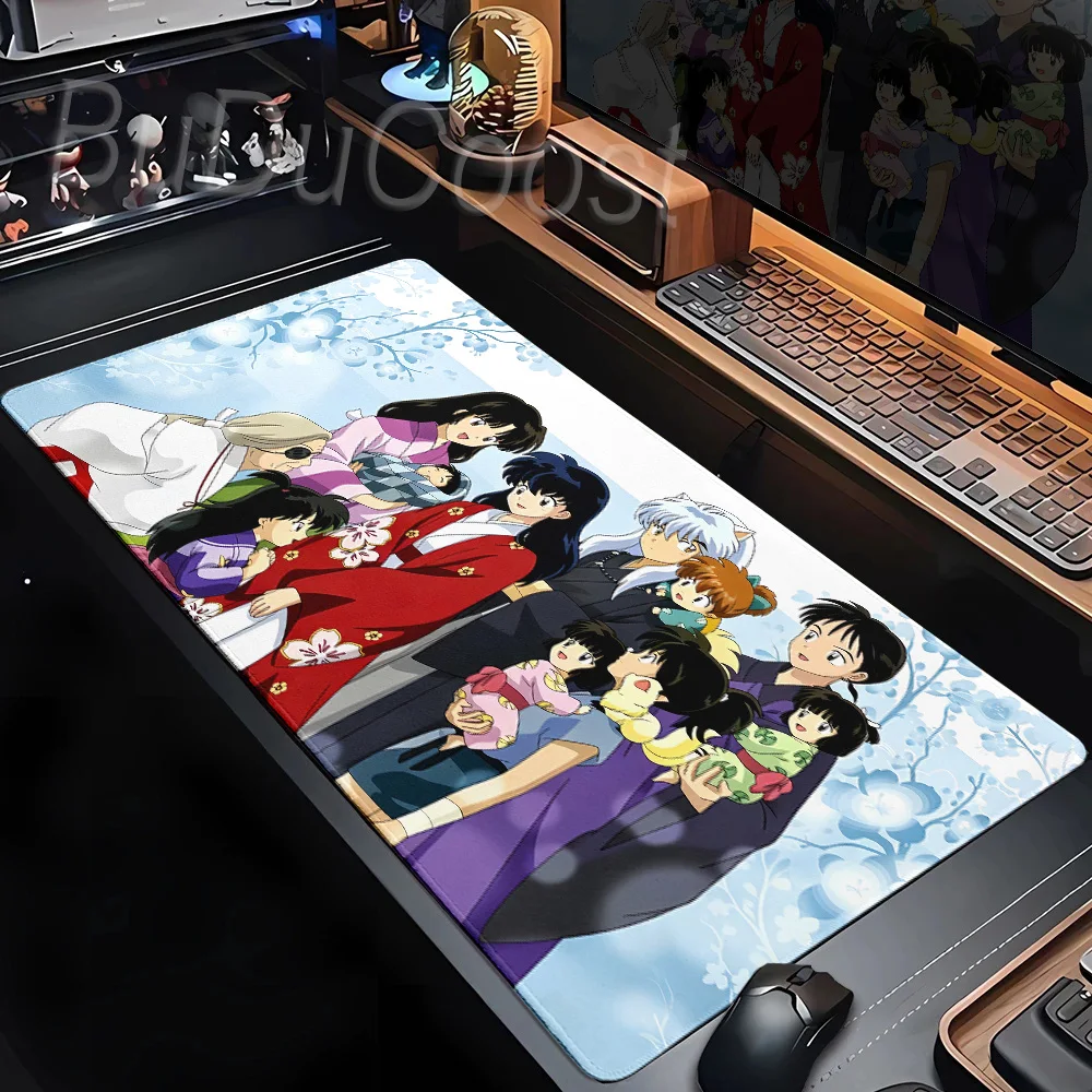 Large L-Lnuyasha Mouse Pad Anime HD Mousepad Office Computer Accessories Deskmat Anti-slip Rubber Mausepad Gamer Lock Edge Mat