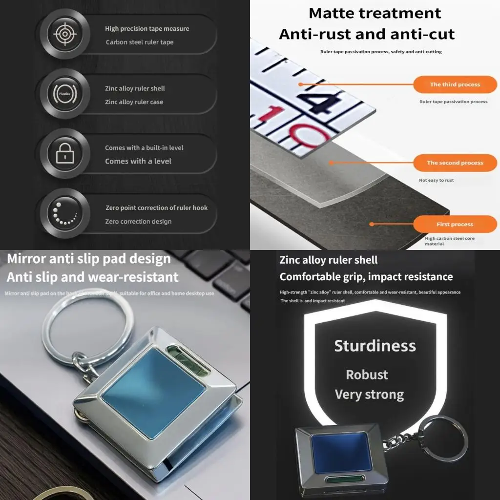 1.5m Tape Measure with Level Keychain Attachment for Easy Carry in Drawing Furniture Measurement Tasks high quality