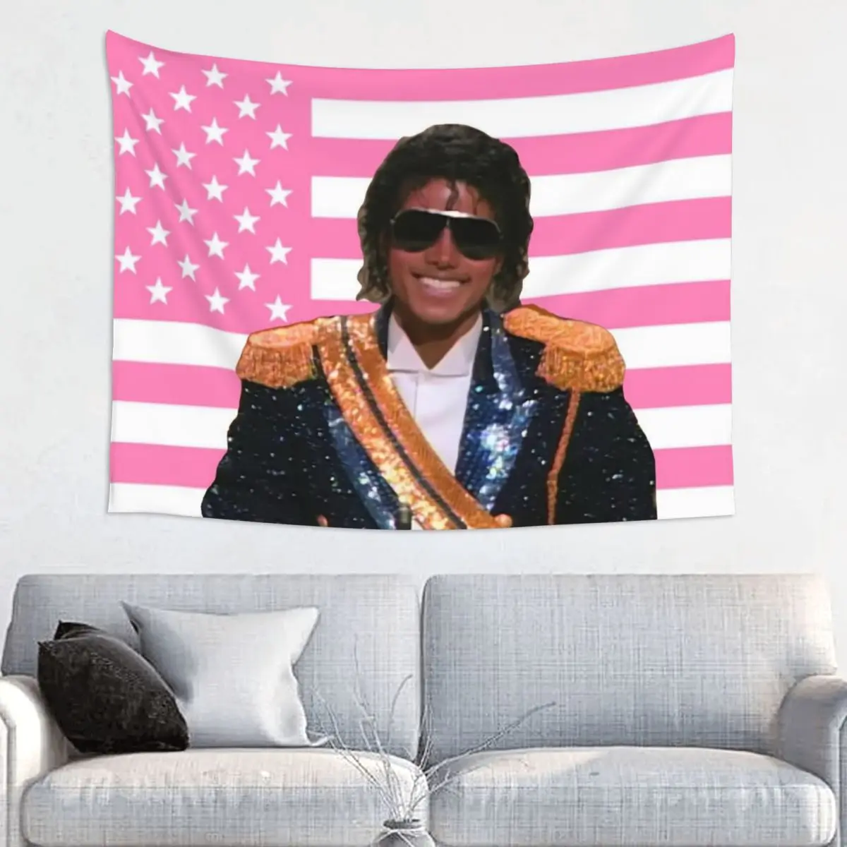 King Of Pop Michaels-MJ Singer Tapestry Hippie Polyester Wall Hanging Home Decor Background Cloth Art Tapestries