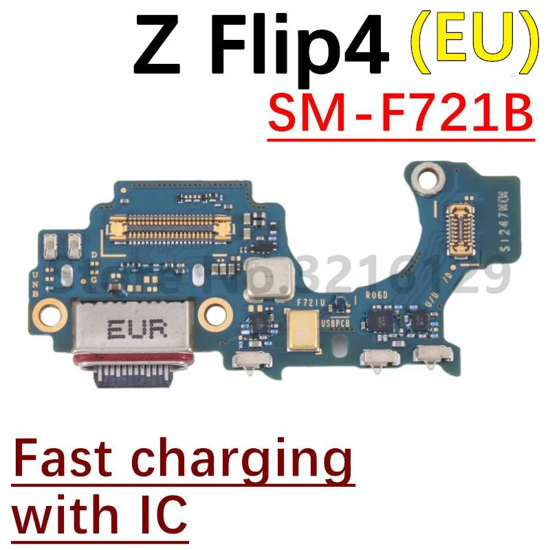 Charging Port Board Loudspeaker For Samsung Z Flip4 SM-F721 SIM Card Tray Signal Volume Button Motherboard Connect Flex Cable