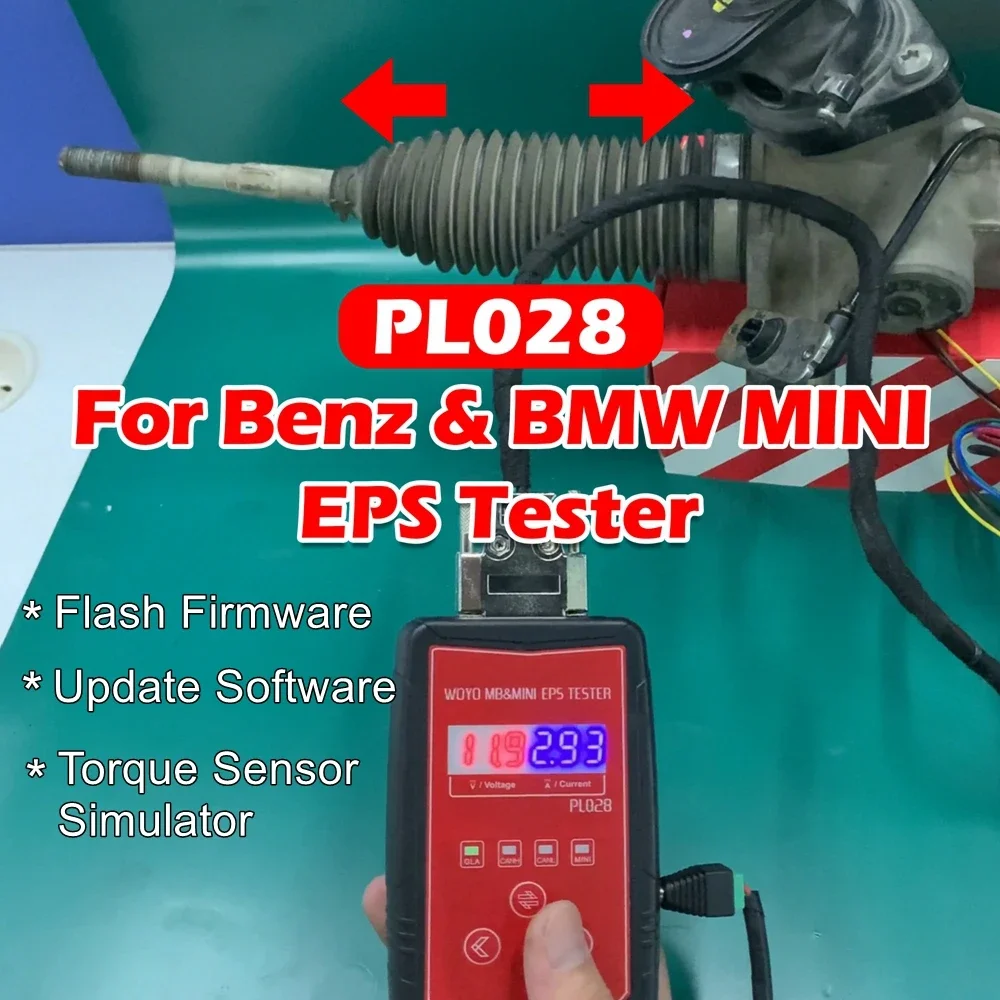 WOYO PL028 for Mercedes Benz & MINI Power Steering Wheel Tester, Simulate Torque Sensor, Can Update the Software, Flash Firmware