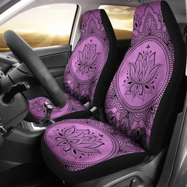 Car Seat Cover, Mandala Lotus, Hippie Spiritual, Car Accessories, Floral, Car Covers, Boho Print,