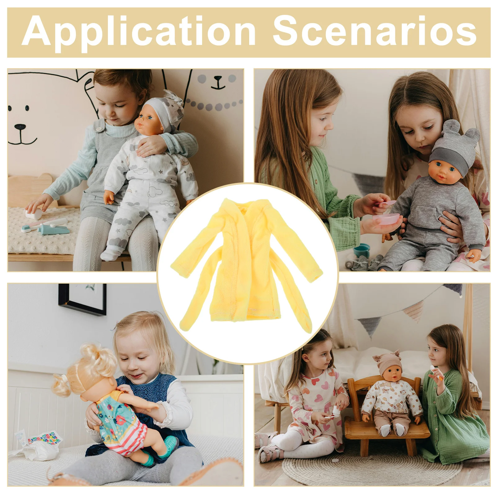 1 قطعة بيجامة قزم ل: رداء حمام ناعم ملابس نوم لوقت النوم التظاهر اللعب مجموعة إكسسوارات الملابس المصغرة