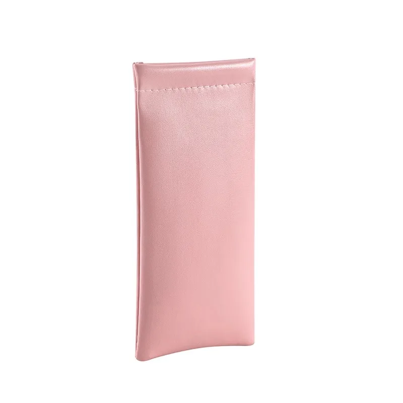 Unisex Leather Eyeglass Case Portable Auto-Close Spring Hinge for Sunglasses Super Soft Portable Solid Color Sunglasses Case view 5