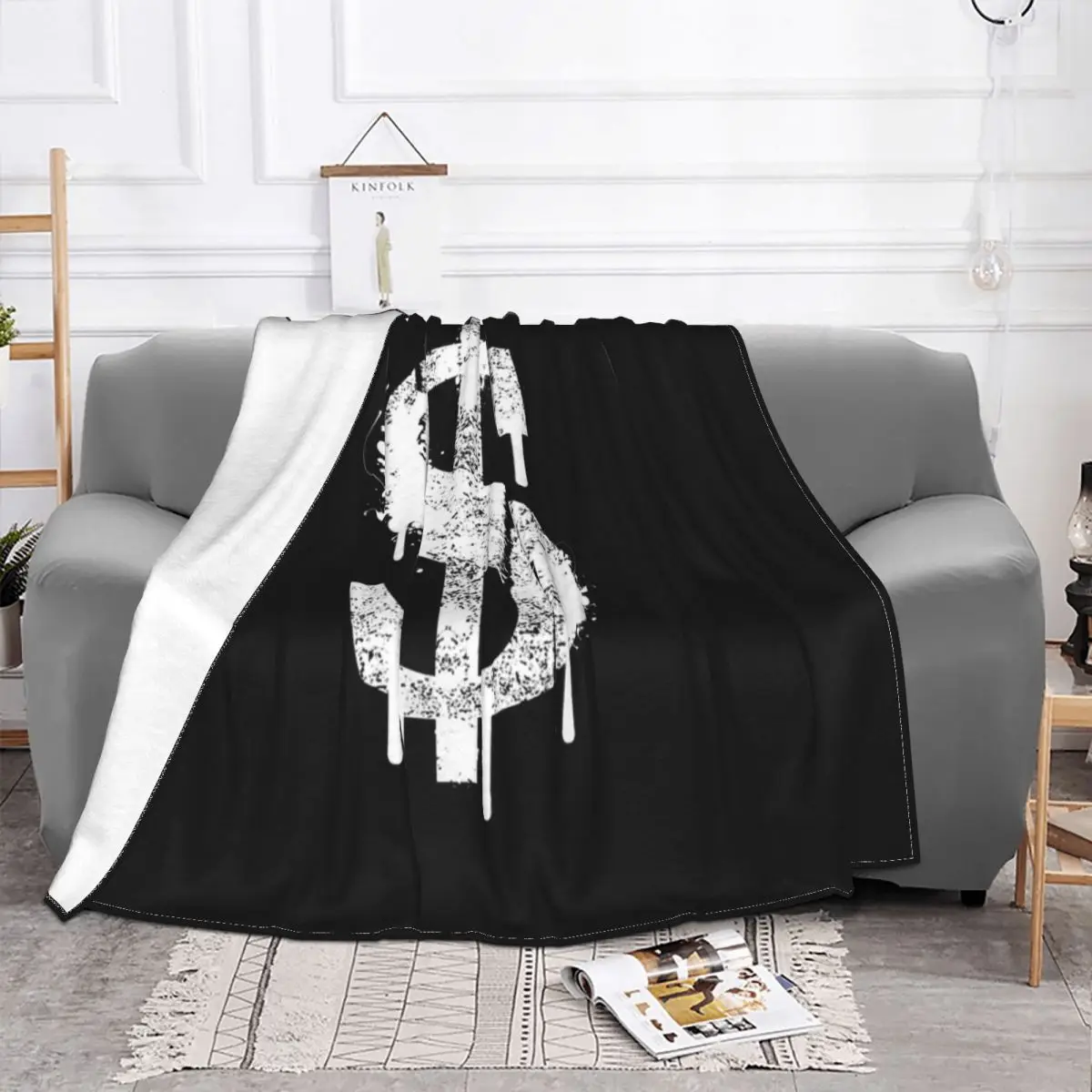 Dollar Graffiti Bill Knitted Blanket World money banknotes Flannel Throw Blanket Home Couch Portable Soft Warm Bedspreads