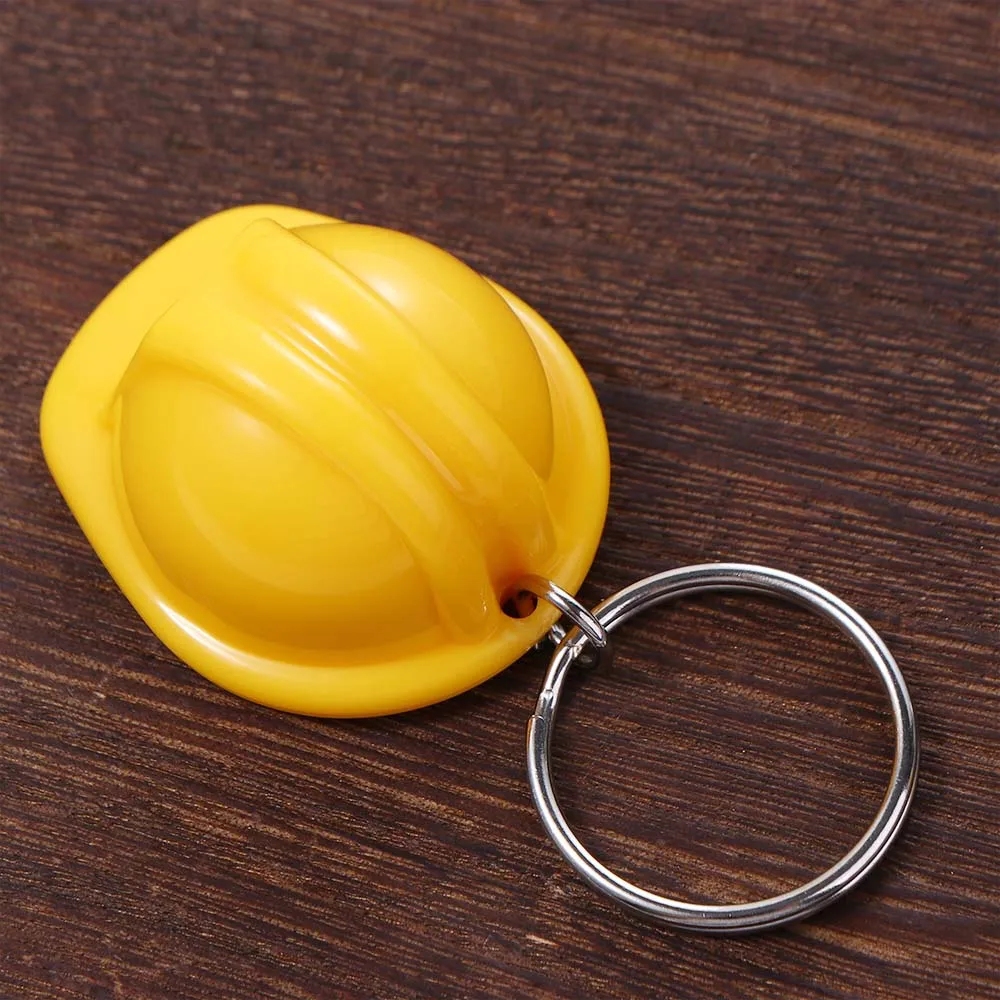 Plastic Mini Safety Helmet Keychain Creative Hard Hat Keychain Men and Women Fashion Small Pendant Bag Charms