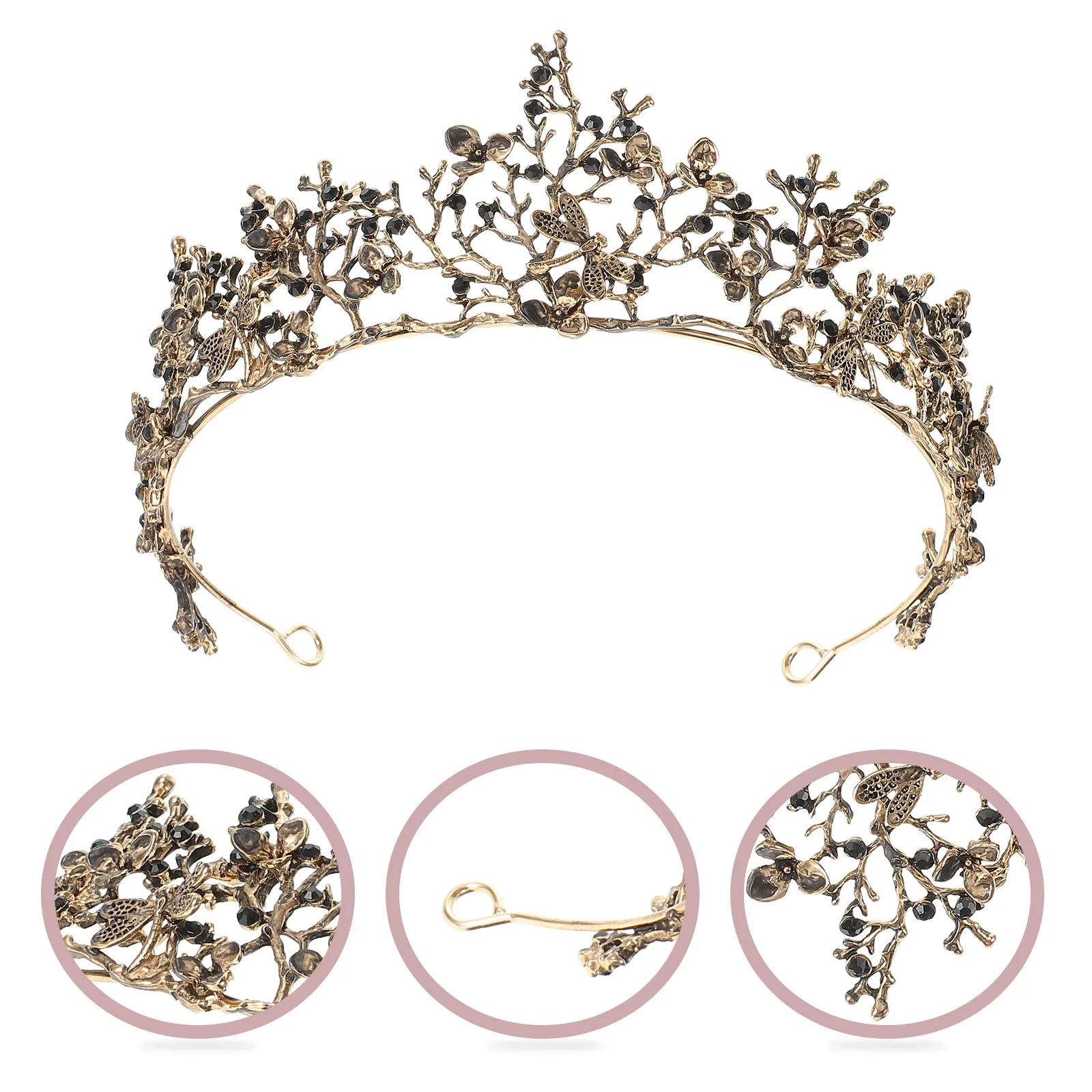 

Bridal Crown Headpiece Elegant Jeweled Tiara for Wedding Prom Homecoming Birthday Party Bachelorette Festival Engagement