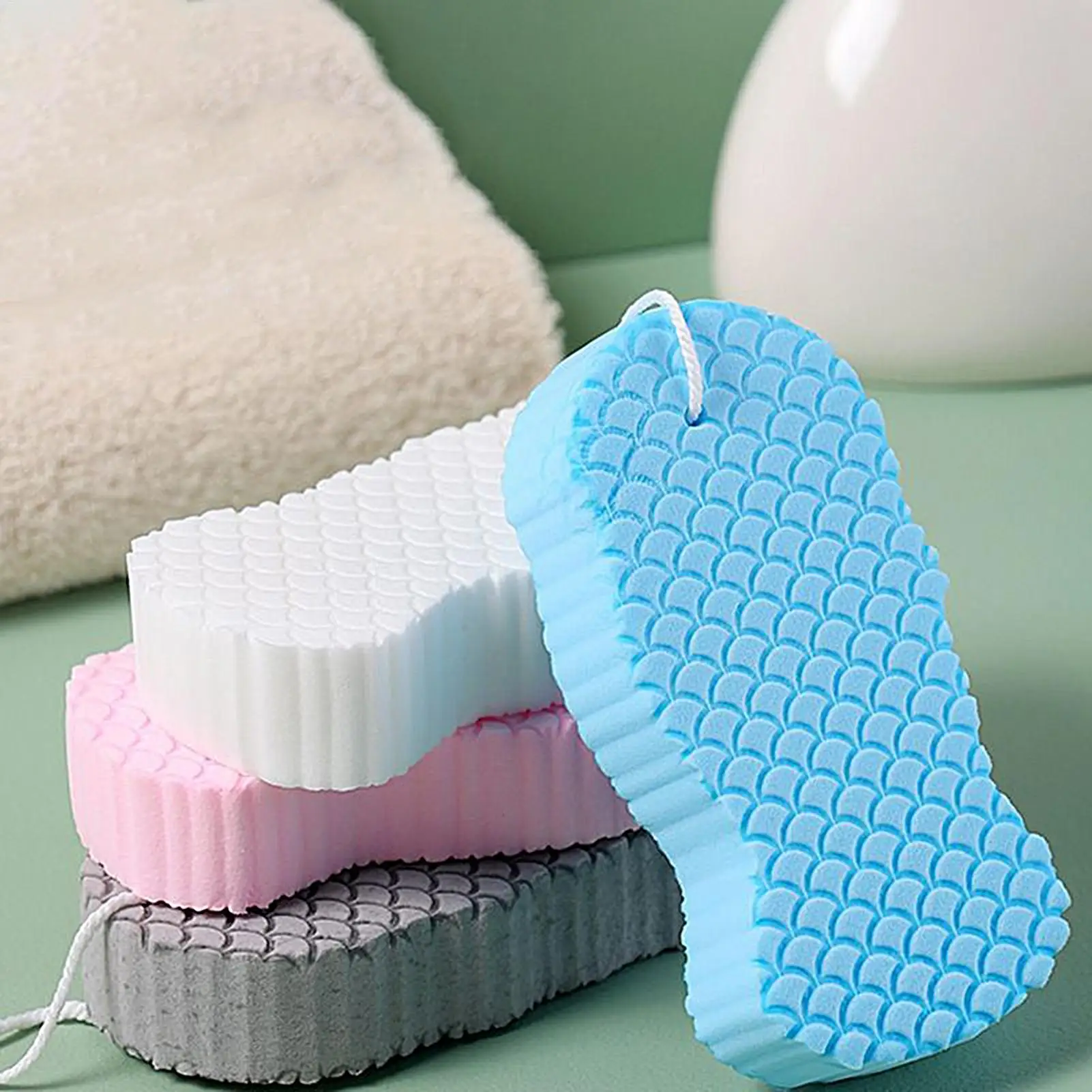 Bath Sponge Exfoliating Bath Scrubbing Sponges Body Washcloth Painless Bath Scrub Sponge Magicals Bath Sponge Cleaning Supplies