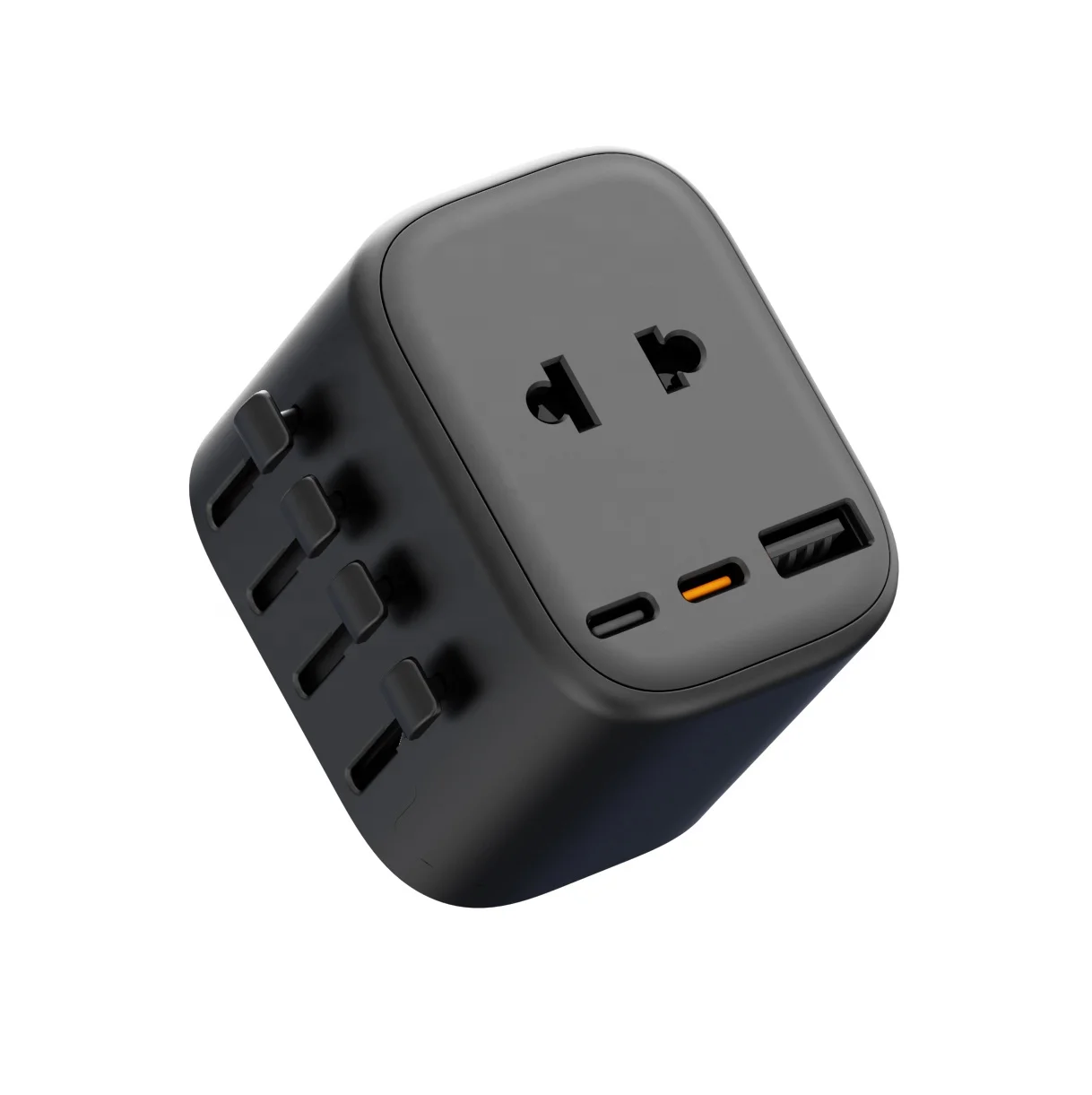 For All-in-One 45W Type C Fast Charging Universal International Plug Travel Adapter, World Travel Charger, Global US Socket