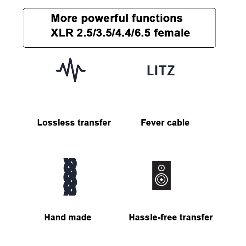 Tiandirenhe HiFi تحويل كابل ضياع نقل XLR إلى 2.5/3.5/4.4/6.5 مللي متر أنثى حمى كابل النحاس الفضة مطلي