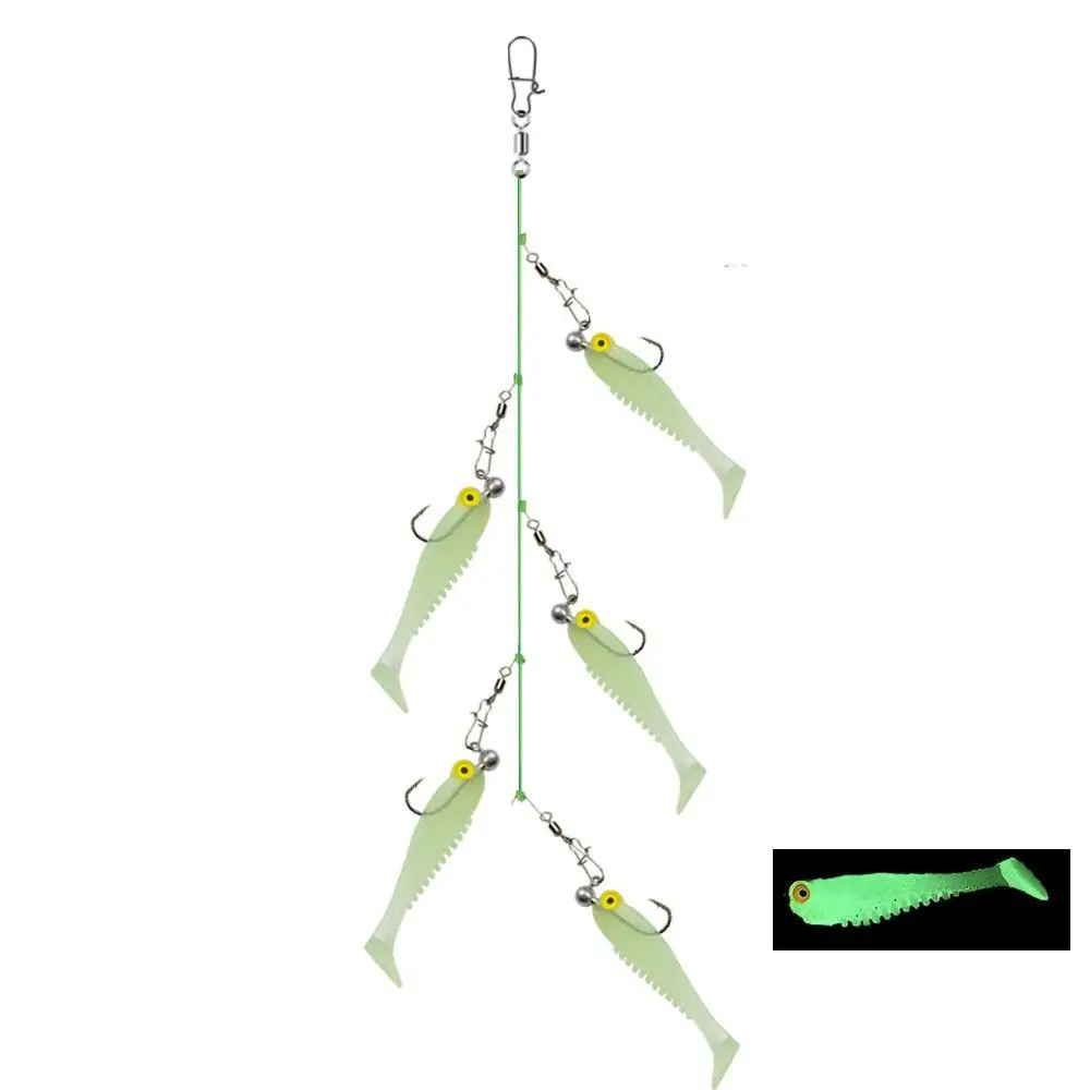 Señuelo de pesca silicona cluster con anzuelo afilado y giro libre - imagen 4
