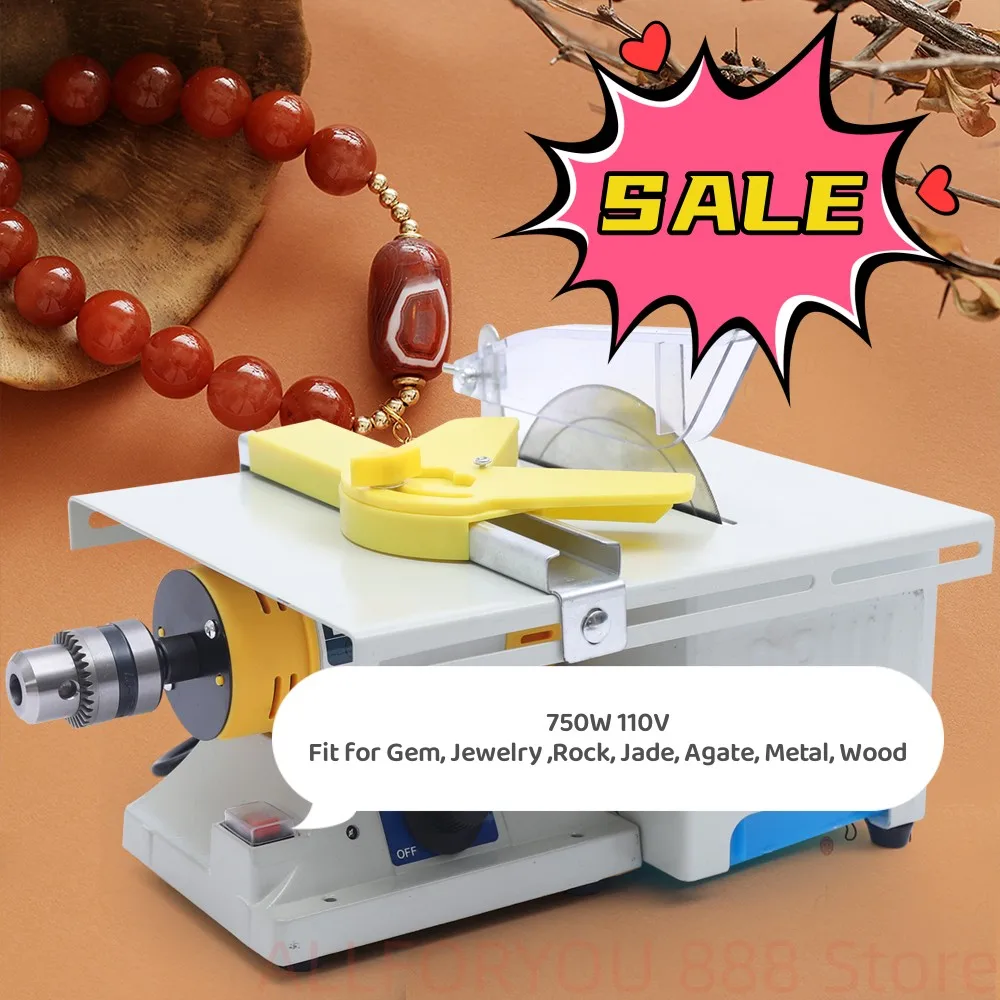 

750W Portable Polisher Machine Mini Table Rock Saw Gem Polishing Grinder Equipment