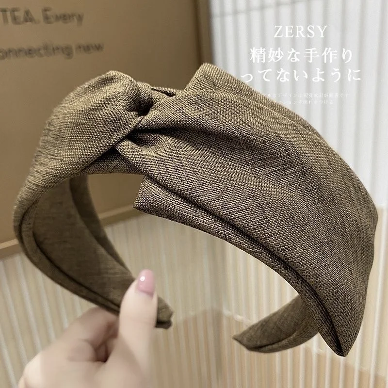 

French Vintage Headband for Women - Versatile Hair Accessory New Wide-Brim Headband with High Crown Luxurious Hair Adornment