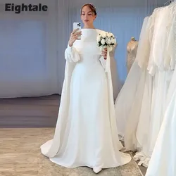 Eightale arabskie suknie ślubne dostosowane długie rękawy biała kość słoniowa suknia ślubna syrenka Vestidos De Novia