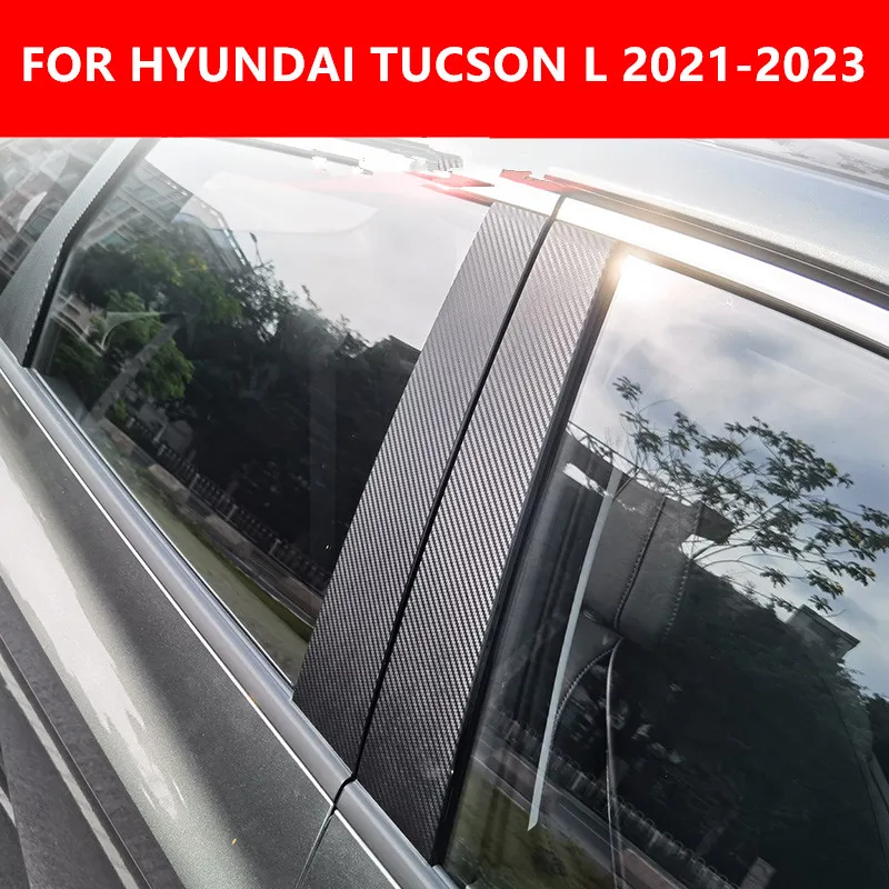 Janela do carro BC Coluna lantejoulas adesivos, guarnição, alta qualidade, durável, Auto Acessórios, apto para Hyundai Tucson L 2021-2023